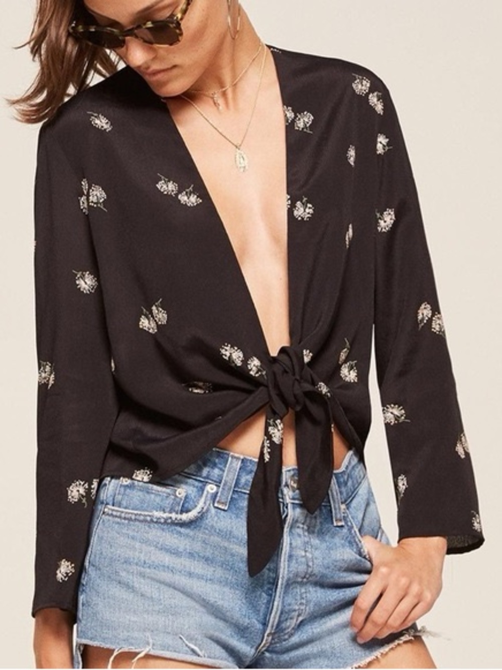 Reformation Casablanca Dandelion Tie Top
